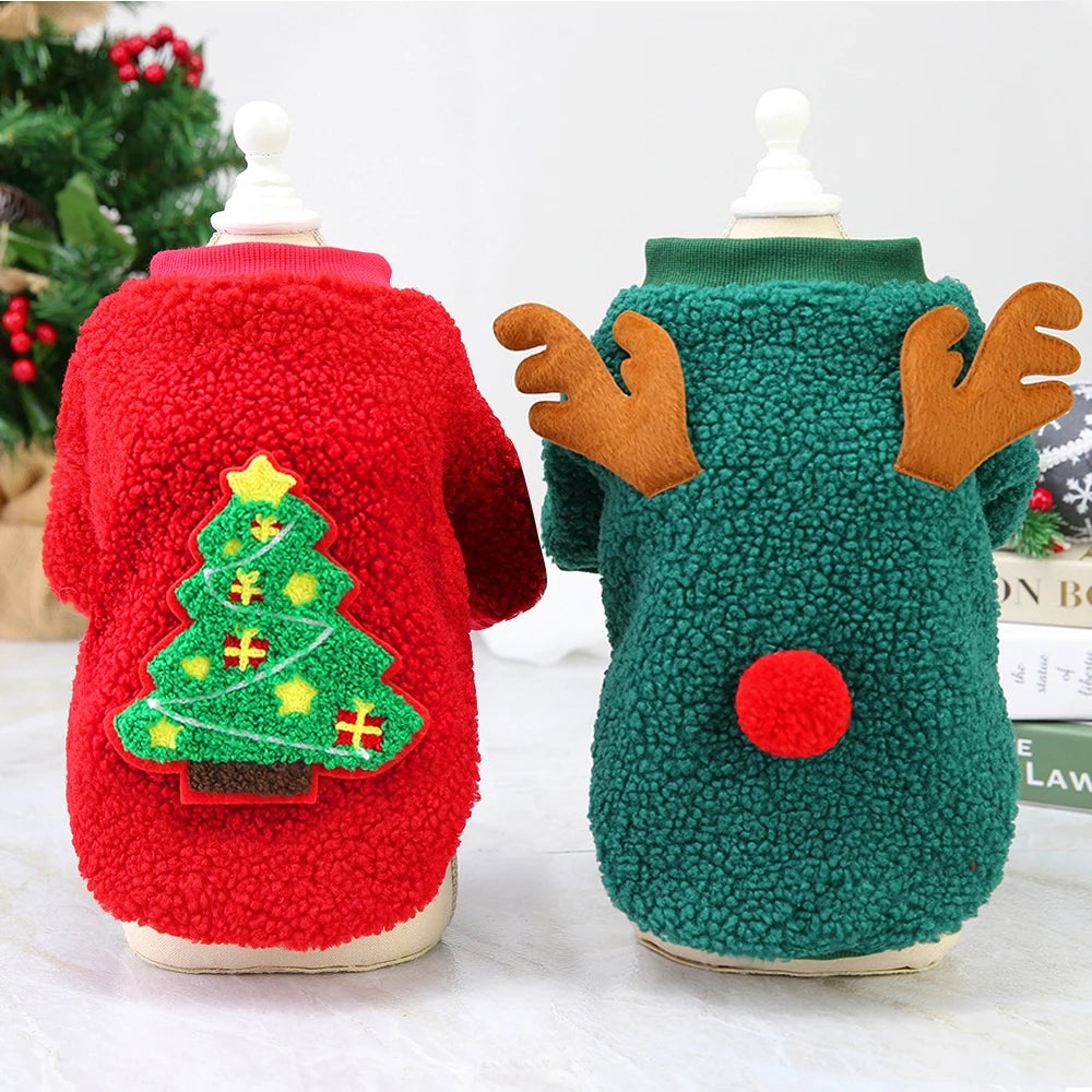 Pet Sweater Green Reindeer