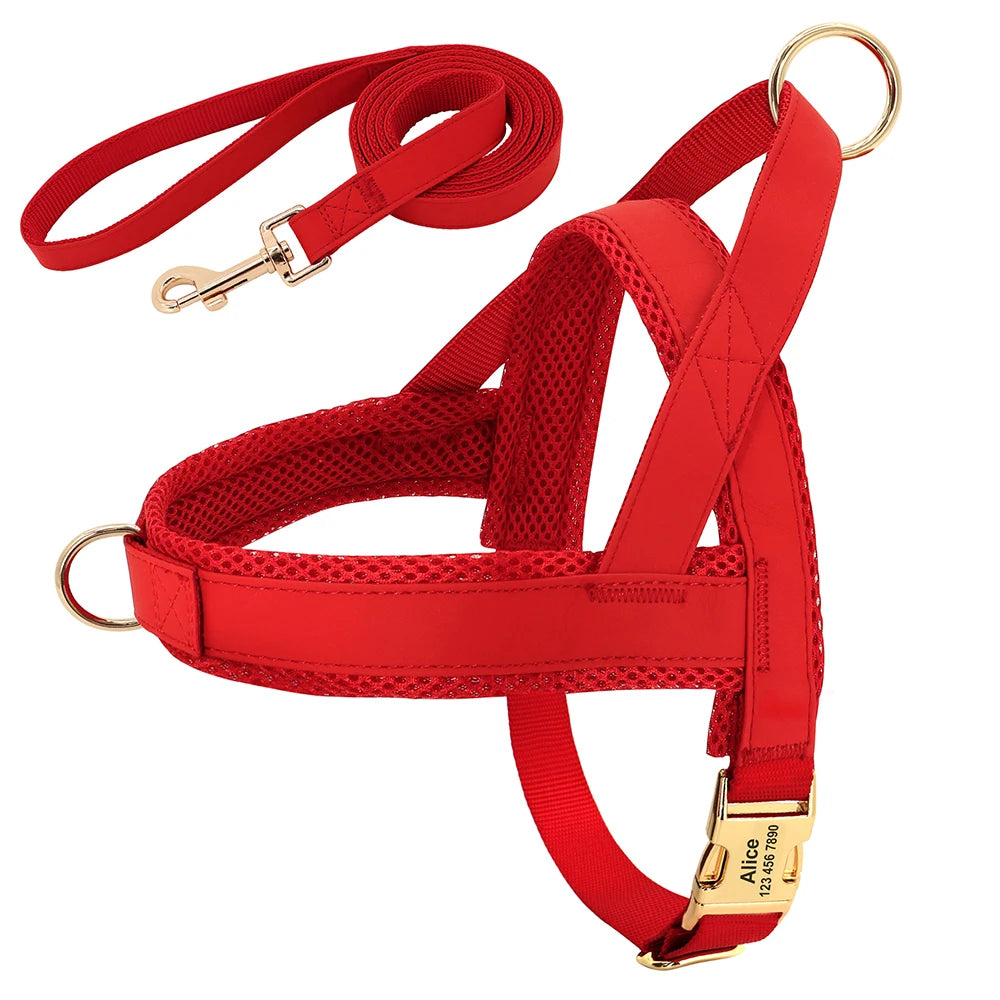 Brown 2 Set (Harness Collar Leash)